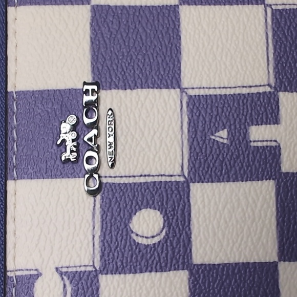 Coach CR622 Long Zip Around Wallet With Checkerboard Print (Last One) - Picture 11 of 12